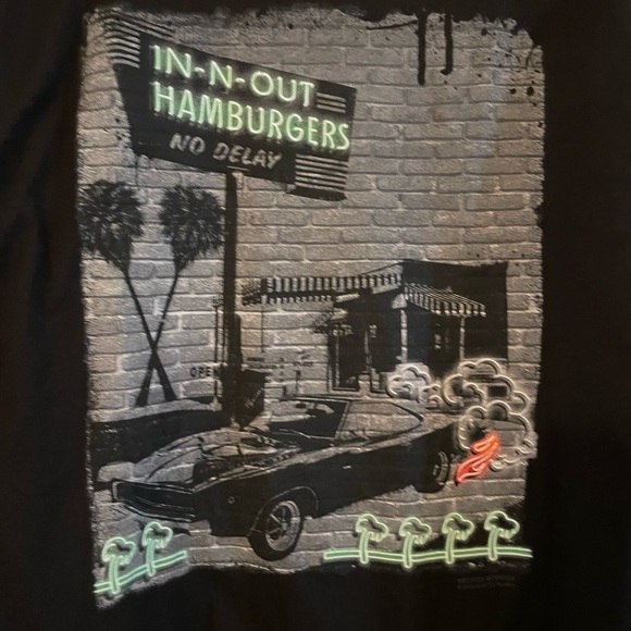 In N Out Burger Black Double-sided Long-sleeves Graphic T-shirt Sz L - Picture 4 of 5